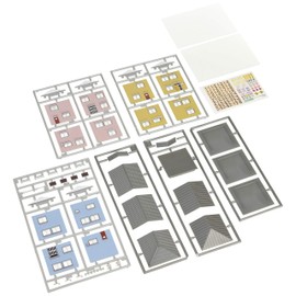 Green Max N Gauge Colored House Set B 70's Houses, 3 Building Kit 2593 Model Railway Supplies