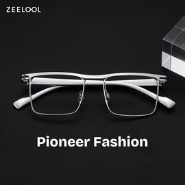 Zeelool Metal Rectangular Blue Light Glasses for Women ZJGM680658-01B Sliver