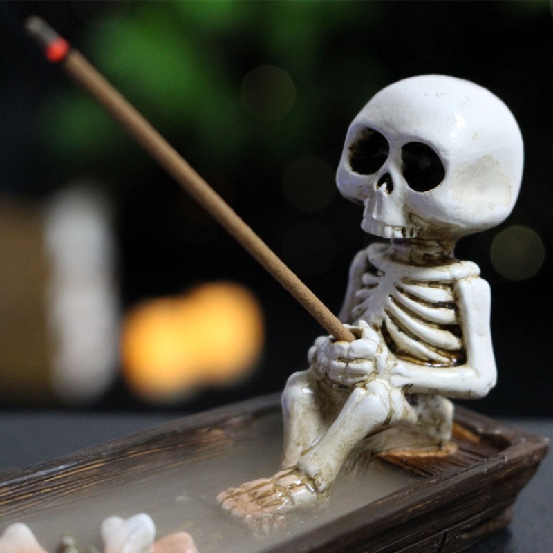 Skeleton Boat Incense Burner Holder Creative Incense Ash Catcher Tray