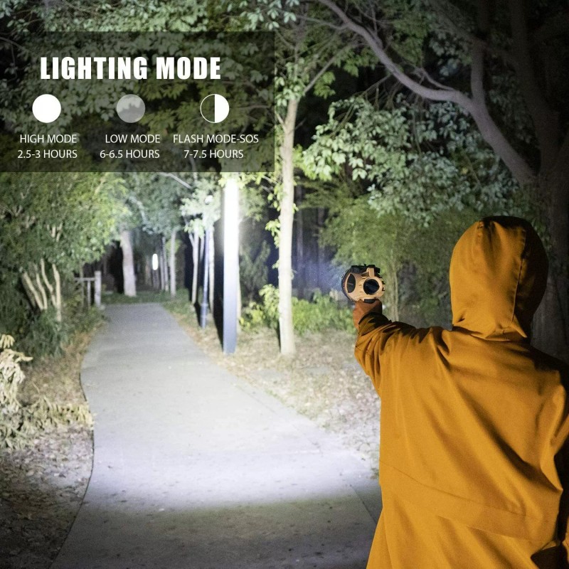GOODSMANN Rechargeable Spotlight Waterproof LED Flashlight 3000 Lumen with USB