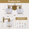Mecgirn Brushed Gold Bathroom Vanity Light Over Mirror, 2 Light
