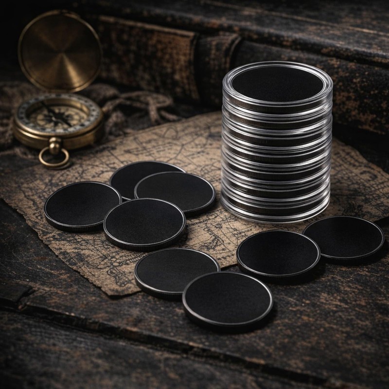 Black Challenge Coin Blank, Laser Engraving Custom Coin Blank, 40x3mm,10Pcs