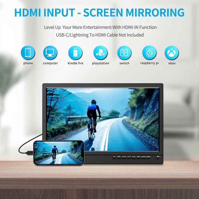 Feihe 14 inch Small Kitchen TV—Digital ATSC Tuner, HDMI/USB/TF/Headphone Ports,