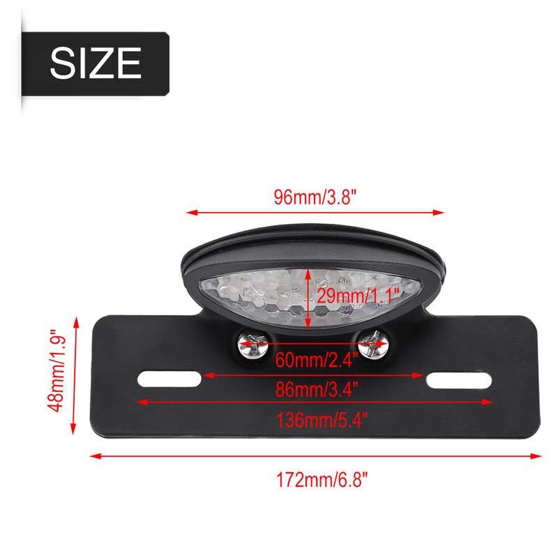Motorcycle LED Rear Brake Tail Light Stop License Plate Lights