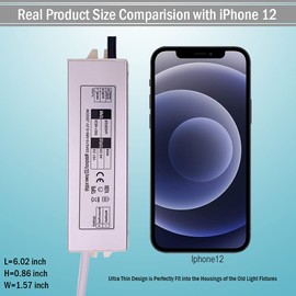 LED Driver 60 Watts DC 12V Output Transformer, Waterproof IP67 LED Power Supply Ultra Thin Design with Grounded 3-Prong Plug 3.3 Feet Cord for Indoor&Outdoor Use