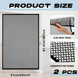 Gisafai 2 Pcs Cloverleaf Aluminum 2 Feet by 3 Feet Black Perforated Mesh Decorative Metal Sheets 0.02 Inch DIY Thick Stylish Lightweight Easy to Trim Aluminum Indoor Outdoor