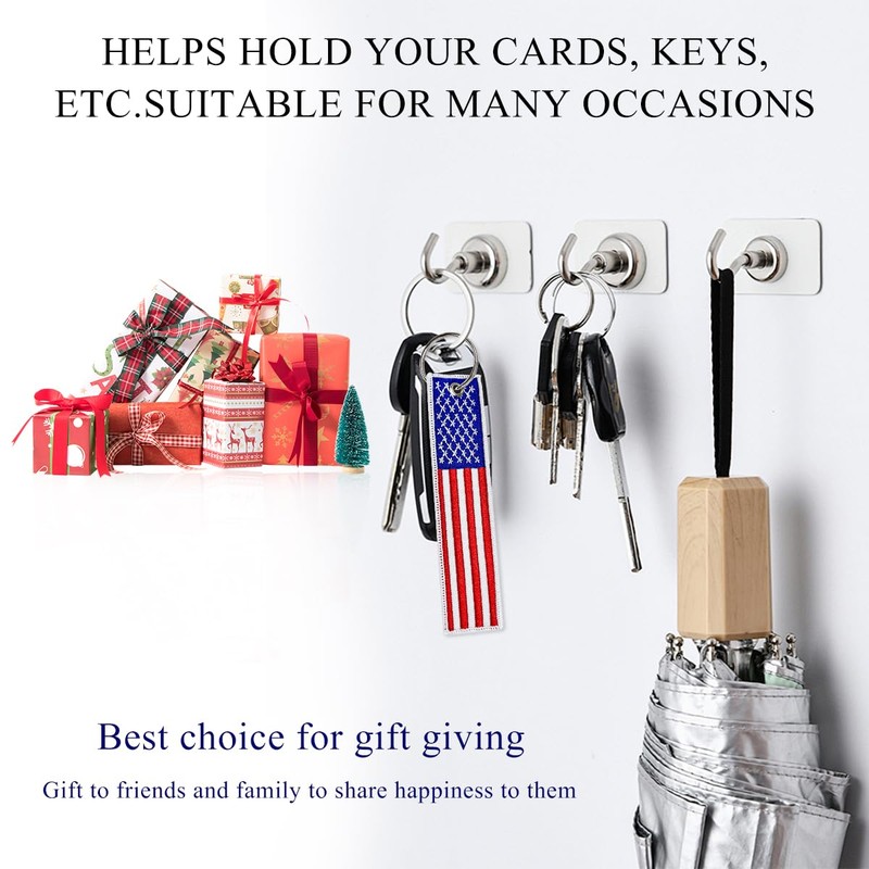 Gasedin 2 PCS American Flag Key Chain, Flag Key Chain