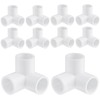 1" 90 Degree PVC 3 Way Tee Fitting, 10 Pcs