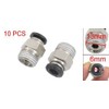 10pcs 6mm Tube 4" PT Screw Quick Connector Pneumatic Air