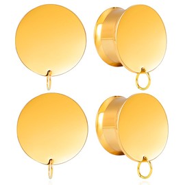Atomhole 2 Pairs DIY Gauges Plugs Tunnels for Ears Dangle Stainless Steel DIY Ear Gauges Pendants Expander Stretcher Accessories Piercing Earrings Jewelry for Women Men