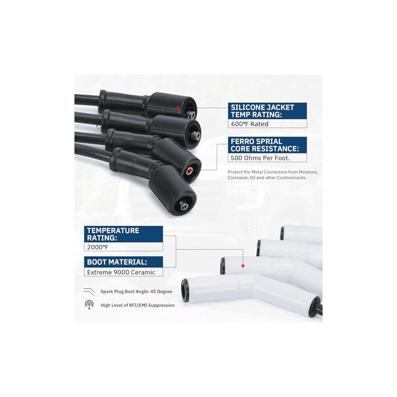 Juego de cables de bujía para motores GM LS3/LS4/LS7/LT 9070C