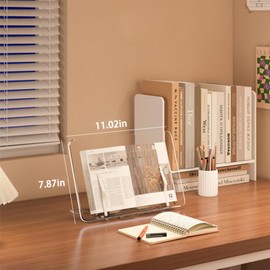 Multifunctional Acrylic Desktop Reading Rack Adjustable Book Holder bookend Prevent lowering One's Head Office for Home use Shelf Tablet Computer