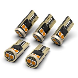 DOXMALL 194 LED Bulbs for License Plate Dome Map Turn Signal Light, Non-Polarity Amber T10 168 W5W 6-3030-SMD Replacement Bulbs for Cab Top Clearance Marker Lights