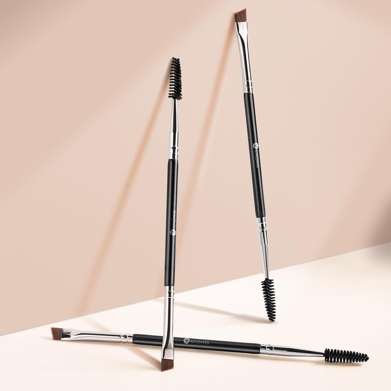 KINGMAS Eyebrow Brush Spoolie Professional Double-Ended Angled Eye Brow Brush