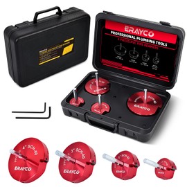 ERAYCO 4PCS PVC Pipe Reamer Kit, Plastic Pipe Fitting Reamer Tool, Fit into Standard 1/2" Drills, PVC Fitting Saver for SCH40 PVC CPVC ABS Pipe (1-1/2'', 2'', 3'', 4'')