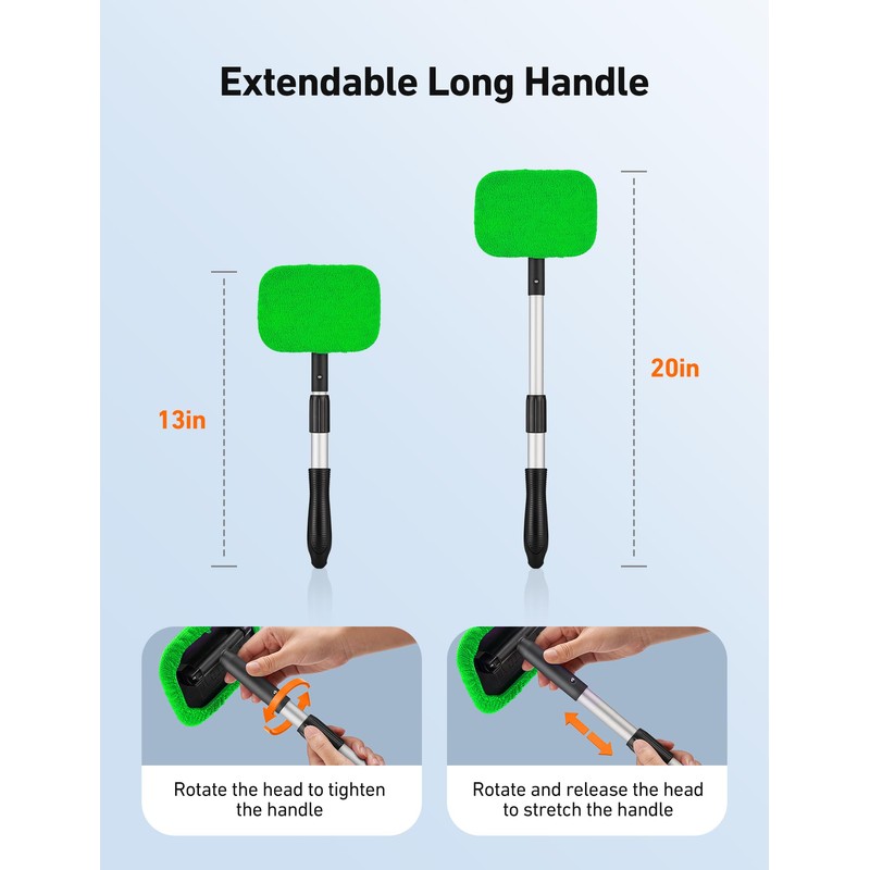 AstroAI Windshield Cleaner, Microfiber car Window Cleaner with 4 Reusable