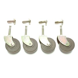Wood Furniture Casters Wood Casters for Furniture Set of 4 Dark Hard Wood Stem Casters Wheels with Inserts, 2" Wheel, 4 Pack