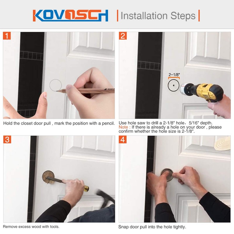 KOVOSCH 8 Pack Closet Door Finger Pull Satin Nickel- 2-1/8”