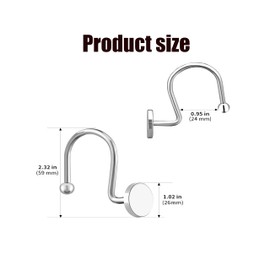 Taicols 12 Shower Curtain Hooks, Modern Decorative Shower Curtain Hangers, Circular Design Bathroom Curtain Hooks for use in bathrooms, bedrooms, Kitchens (Chrome Color)