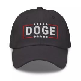 Sharp POD DOGE hat Trump Musk hat, Trump Embroidered Dad hat Trump 2024 President hat doge - Dark Grey