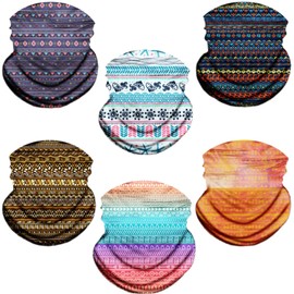 Hulboex 6 Pack Neck Gaiter Balaclavas Face Mask Bandana Head Wrap Face Scarf Versatile for Men Women, Multicolor-pls, One Size