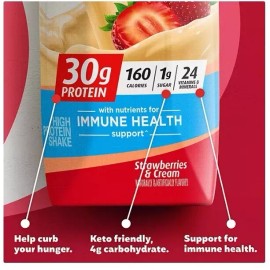 Premier Protein 6pk Premier 30g Protein PLUS Energy, Immune Support Shake STRWBRY CREAM 11 oz