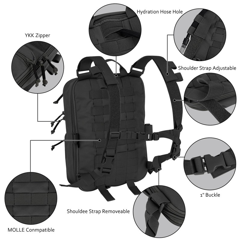 KRYDEX GEAR D3 Tactical Expandable Backpack MOLLE Backpack for Travelling