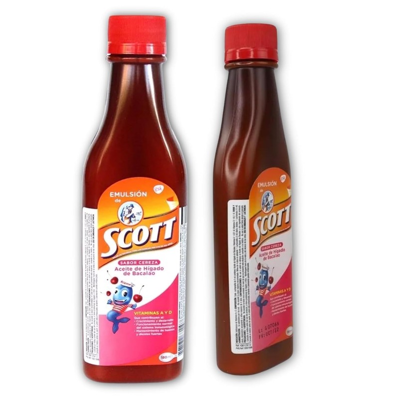 Emulsion de Scott Aceite de hígado de bacalao sabor Cereza