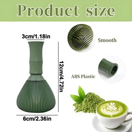 Matcha Whisk，Japanese Matcha Whisk ， Matcha Accessory, Easy to Clean Reusable Practical Traditional Japanese Matcha Stirrer (Green)