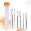 KONTONTY 9PCS Large Eye Stitching Needles with Storage Bottle Durable