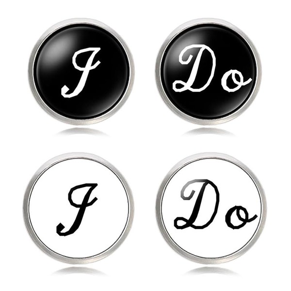 XFSRG Cufflinks Men's Black Initial Cufflinks Personalised Cufflinks for Wedding