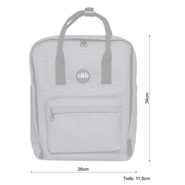 cecilia&bens Canvas Backpack Women Men School Backpack Notebook up to 14 Inches and A4 Blocks, gray