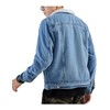 Omoone Men's Lapel Sherpa Fleece Lined Thicken Denim Jean Trucker