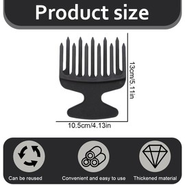 AOEVUIR 2 Pcs Fingerstyler Strähnenkamm Lockenkamm Kamm Afrokamm Afro Pick (Schwarz)