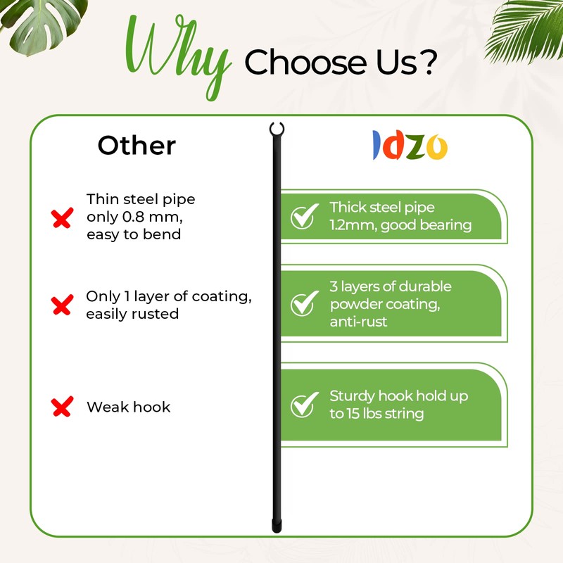 IDZO Heavy Upgrade Duty Outdoor String Light Pole for Deck