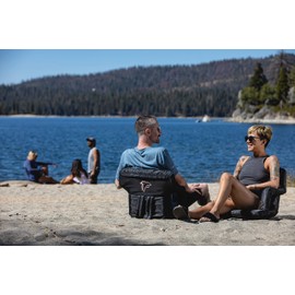 PICNIC TIME Black Atlanta Falcons Ventura Seat Portable Recliner Chair