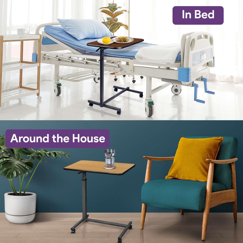 ProHeal Medical Overbed Table with Wheels and Adjustable Height -