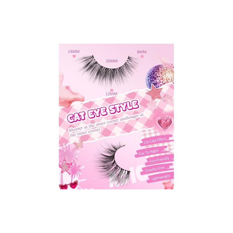 Pestañas Postizas Wispy De Aspecto Natural, Suaves Y Esponjosas, De