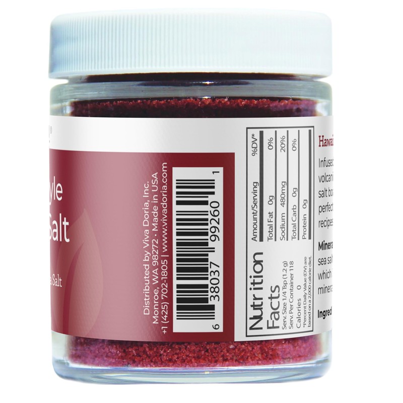 Viva Doria Hawaiian Red Alaea Sea Salt, Fine Grain, 5