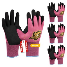 G4P Master Flex Touch Lady 3 Pairs Nitrile Coated Gloves for Assembly and Precision Work Size M Size 8 Pink / Black