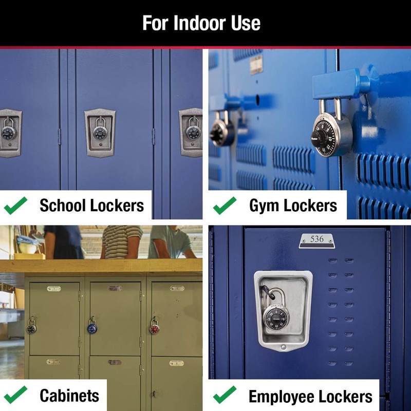Master Lock Black Gym Locker Lock Combination Padlock, Indoor Combo