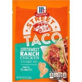 McCormick Street Taco Southwest Ranch Chicken Seasoning Mix, 0.87 oz (Pack of 12)