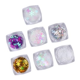 FOMIYES Snowflake Sequin Patches 7 Piece Set Nail Stickers for Women Manicure Accessories Christmas Decor