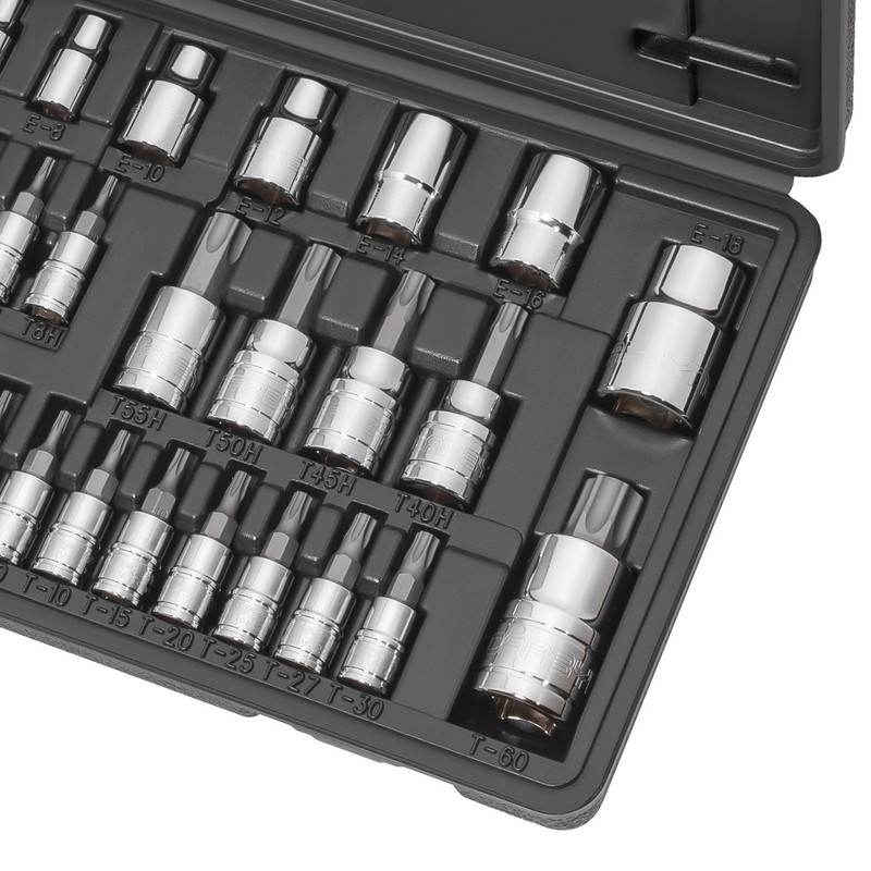 CARBYNE 36-Piece Torx Bit Socket & E-Socket Set | Includes
