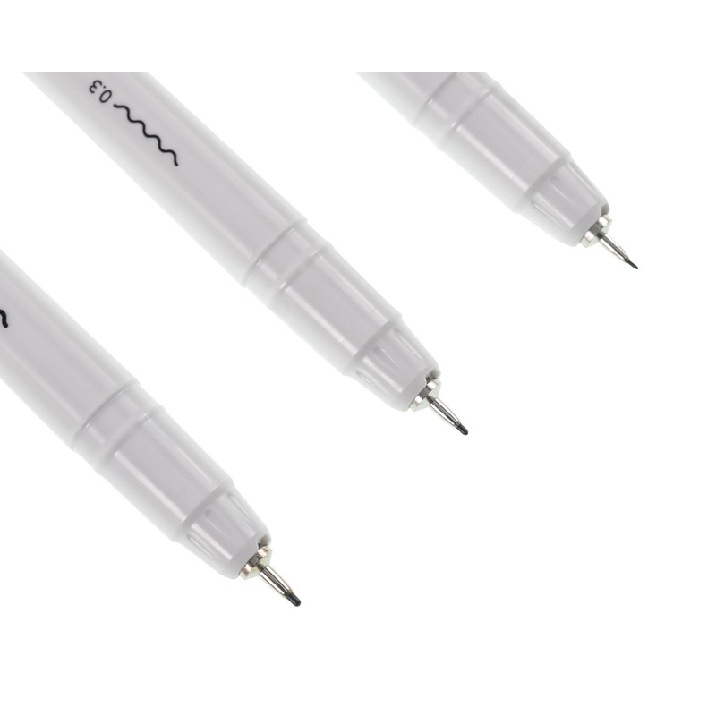 Hello, Artist! Pigment Liners, Set of 3, Black Ink, Fine