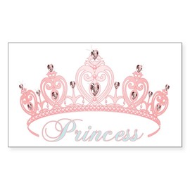 CafePress Princess Crown Rectangle Bumper Sticker Car Decal