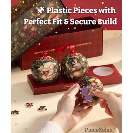 PieceRelax Christmas Puzzle Ornaments 180 Pieces - Phoenix Chan - Kitty Angels, Christmas Decor Indoor [A3956]