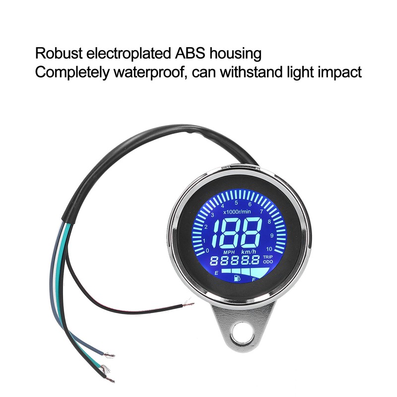 Speedometer 0‑160KM/H LCD Digital LED Speed Gauge for Motorcycle 12V