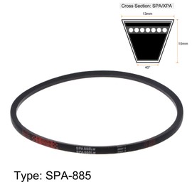 sourcing map SPA885 V-Belt Drive Belt 885 mm Pitch Length Rubber for Power Transmission