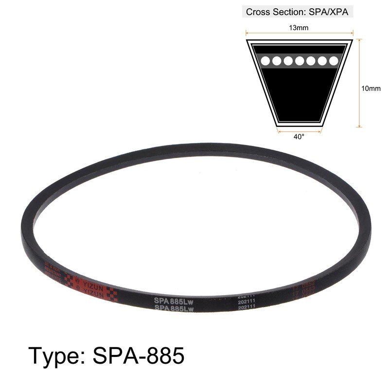 sourcing map SPA885 V-Belt Drive Belt 885 mm Pitch Length